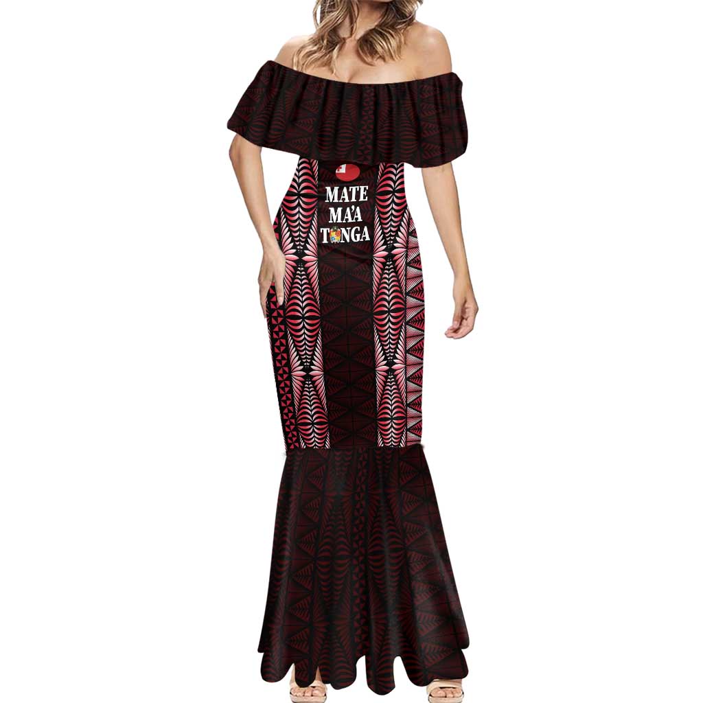 Tonga Rugby Personalised Mermaid Dress 2025 Mate Maa Tonga Ngatu Motif - Polynesian Pride