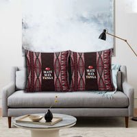 Tonga Rugby Pillow Cover 2025 Mate Maa Tonga Ngatu Motif - Polynesian Pride