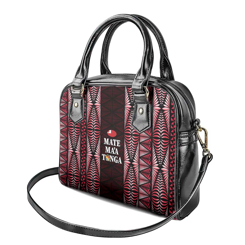 Tonga Rugby Shoulder Handbag 2025 Mate Maa Tonga Ngatu Motif LT14 - Polynesian Pride