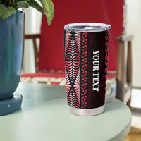 Tonga Rugby Personalised Tumbler Cup 2025 Mate Maa Tonga Ngatu Motif - Polynesian Pride