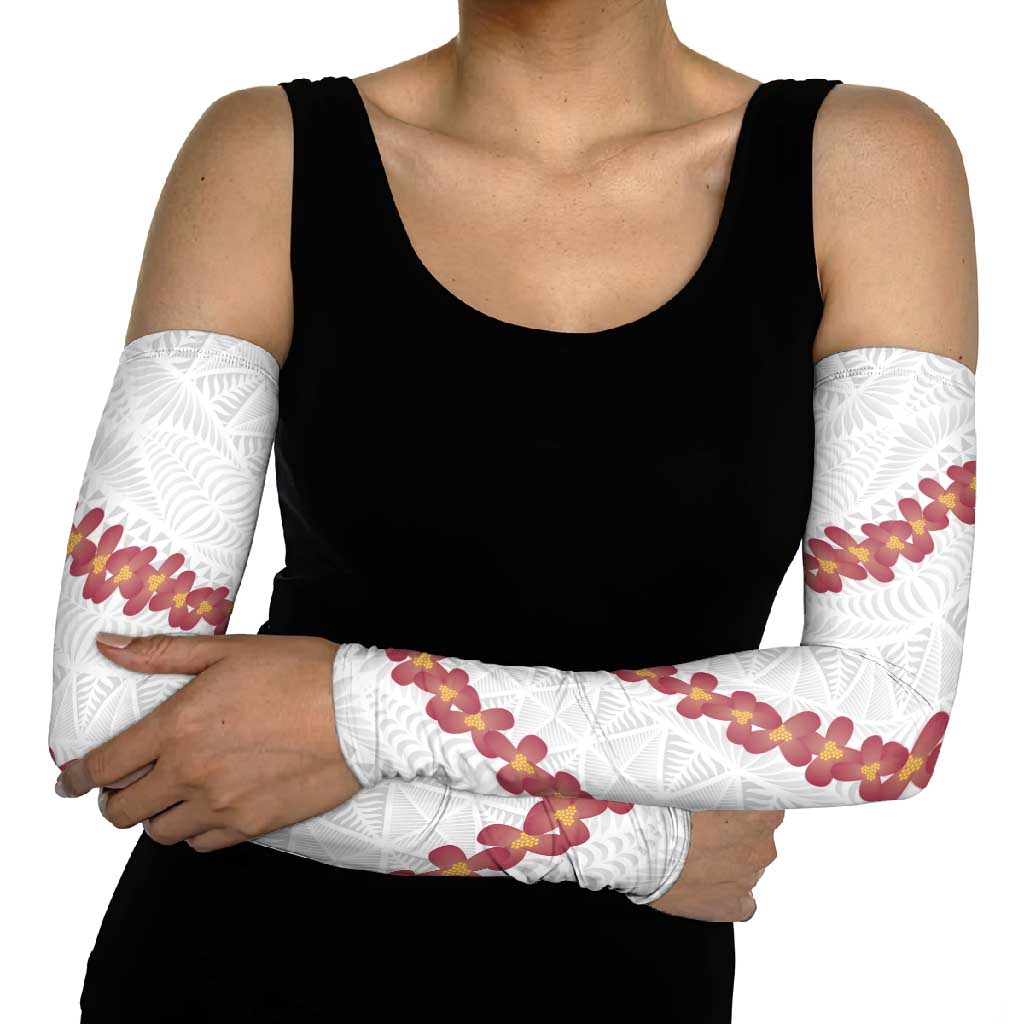 White Sunday Tonga Fakame Arm Sleeves Tongan Ngatu Heilala Lei - Polynesian Pride