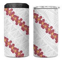 White Sunday Tonga Fakame 4 in 1 Can Cooler Tumbler Tongan Ngatu Heilala Lei LT14 One Size: 16 oz White - Polynesian Pride