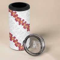 White Sunday Tonga Fakame 4 in 1 Can Cooler Tumbler Tongan Ngatu Heilala Lei LT14 - Polynesian Pride