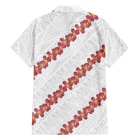 White Sunday Tonga Fakame Family Matching Off Shoulder Maxi Dress and Hawaiian Shirt Tongan Ngatu Heilala Lei LT14 - Polynesian Pride