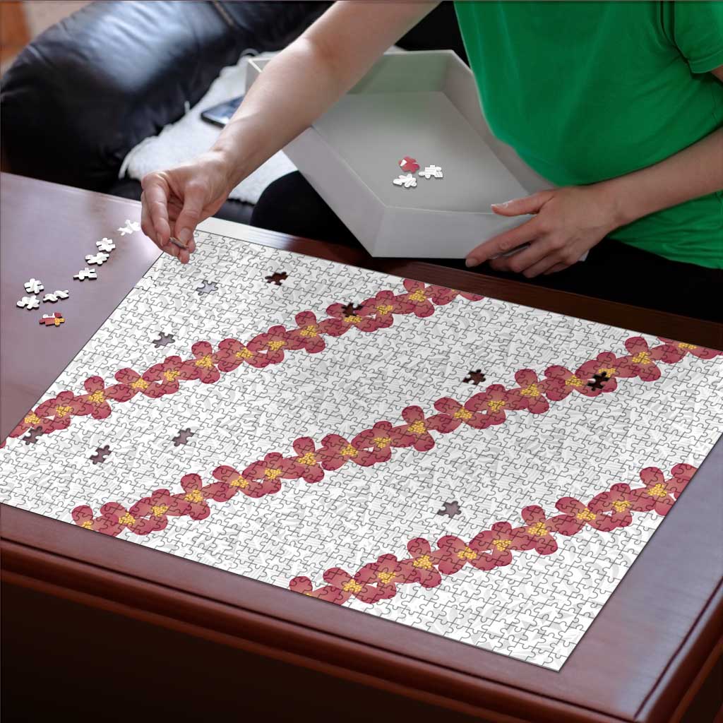 White Sunday Tonga Fakame Puzzle Tongan Ngatu Heilala Lei - Polynesian Pride