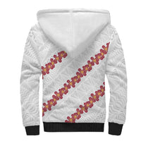 White Sunday Tonga Fakame Sherpa Hoodie Tongan Ngatu Heilala Lei LT14 - Polynesian Pride