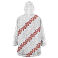White Sunday Tonga Fakame Wearable Blanket Hoodie Tongan Ngatu Heilala Lei LT14 - Polynesian Pride
