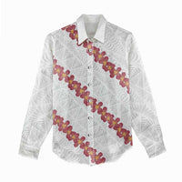 White Sunday Tonga Fakame Women Casual Shirt Tongan Ngatu Heilala Lei LT14 - Polynesian Pride