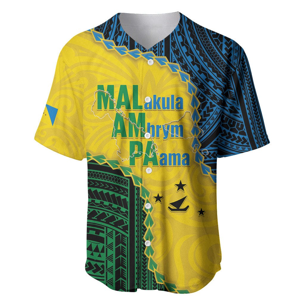 Personalised Malampa Province Vanuatu Baseball Jersey Map With Polynesian Pattern LT14 Multicolor - Polynesian Pride