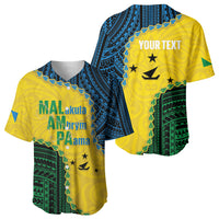 Personalised Malampa Province Vanuatu Baseball Jersey Map With Polynesian Pattern LT14 - Polynesian Pride