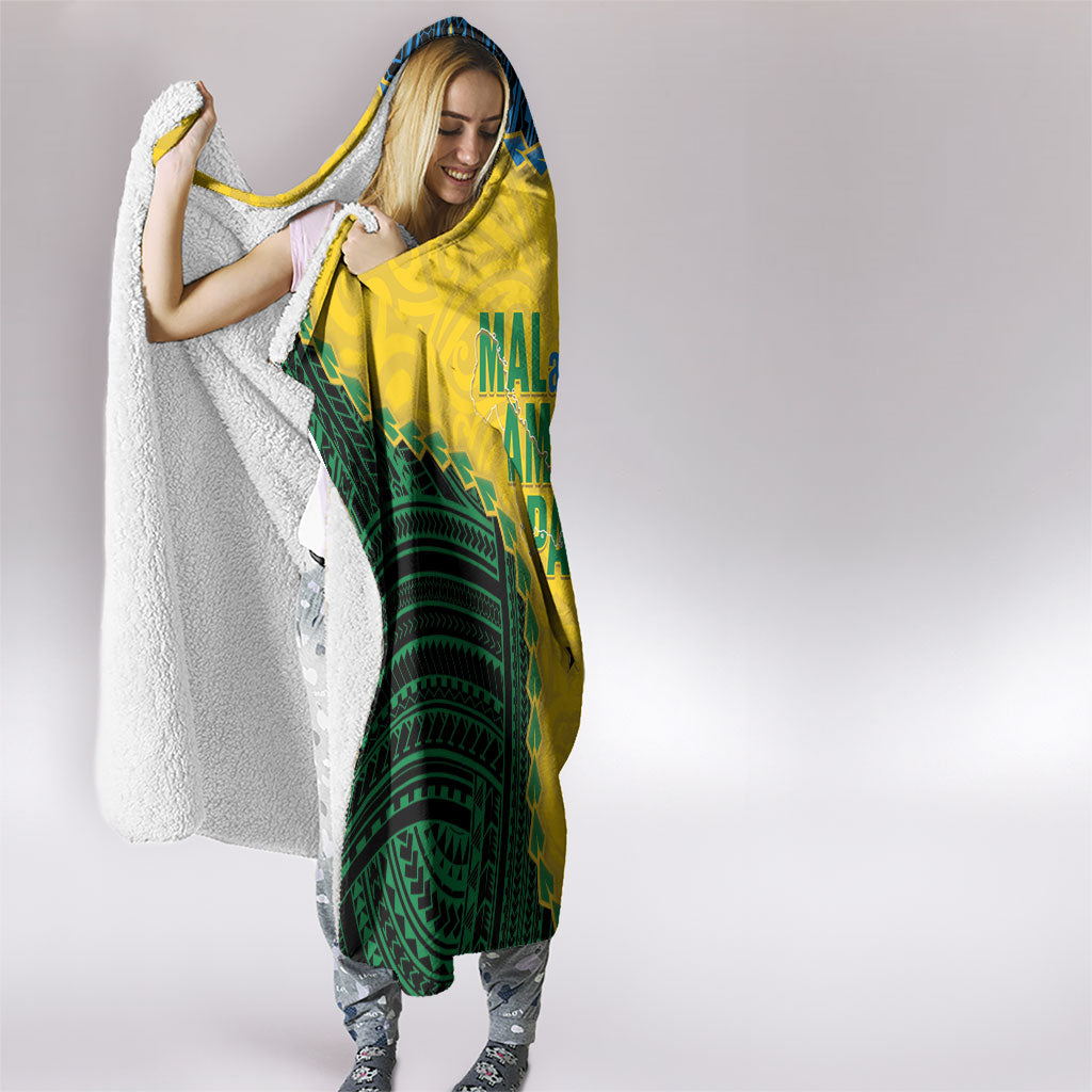 Malampa Province Vanuatu Hooded Blanket Map With Polynesian Pattern LT14 - Polynesian Pride