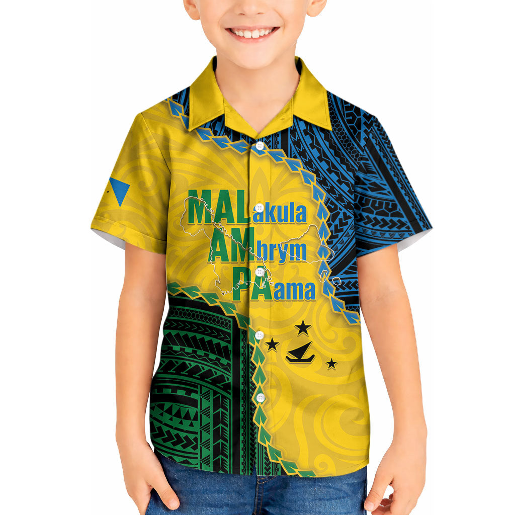Personalised Malampa Province Vanuatu Kid Hawaiian Shirt Map With Polynesian Pattern LT14 Kid Multicolor - Polynesian Pride