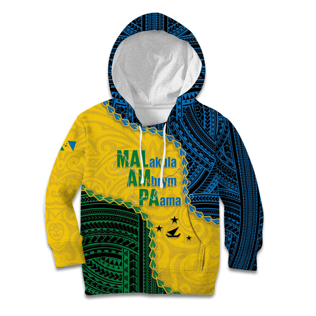 Personalised Malampa Province Vanuatu Kid Hoodie Map With Polynesian Pattern LT14 Hoodie Multicolor - Polynesian Pride