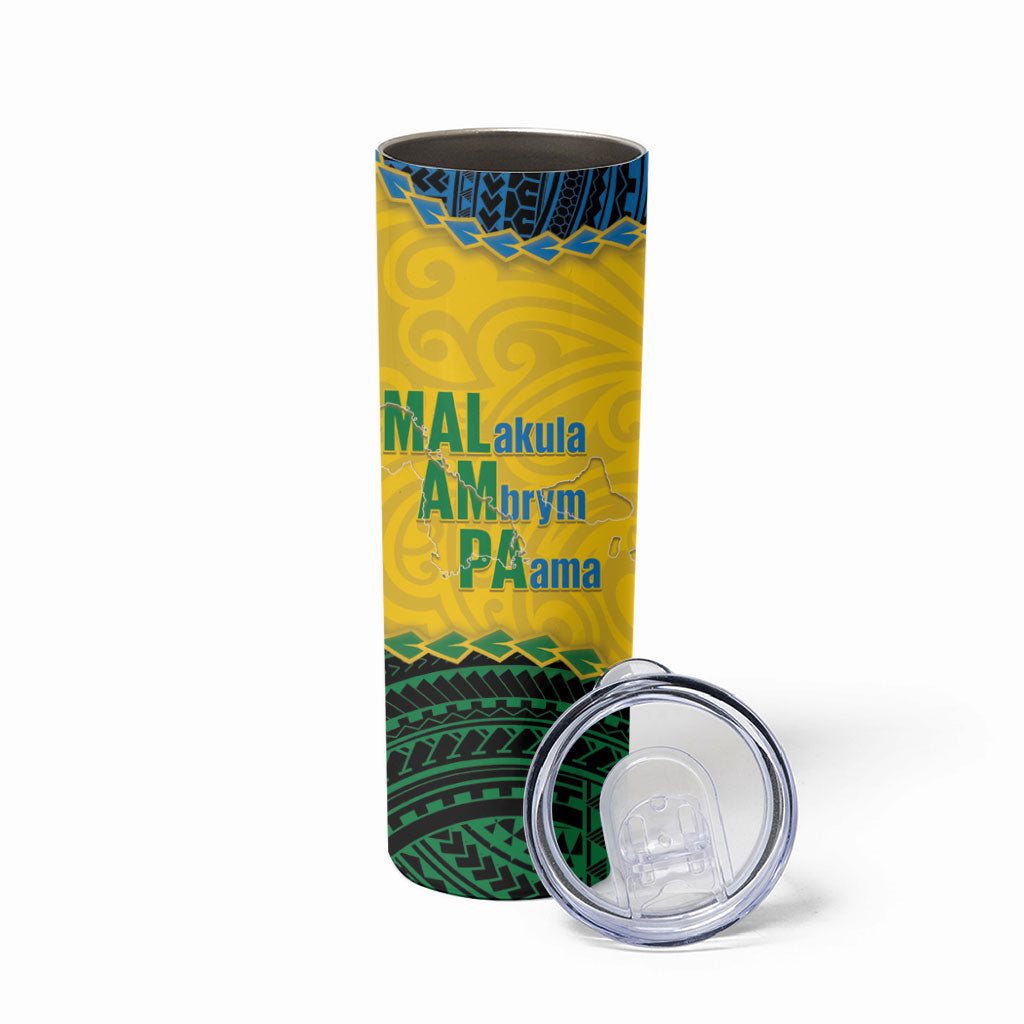 Personalised Malampa Province Vanuatu Skinny Tumbler Map With Polynesian Pattern LT14 - Polynesian Pride