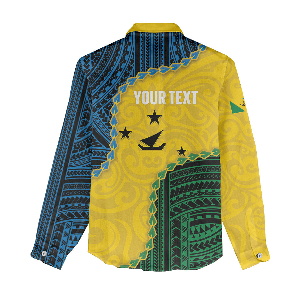 Personalised Malampa Province Vanuatu Women Casual Shirt Map With Polynesian Pattern LT14 - Polynesian Pride