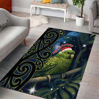 New Zealand Christmas Area Rug Cute Kakapo Meri Kirihimete Maori Koru LT14 - Polynesian Pride