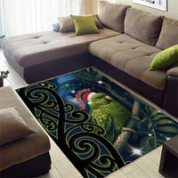 New Zealand Christmas Area Rug Cute Kakapo Meri Kirihimete Maori Koru LT14 - Polynesian Pride