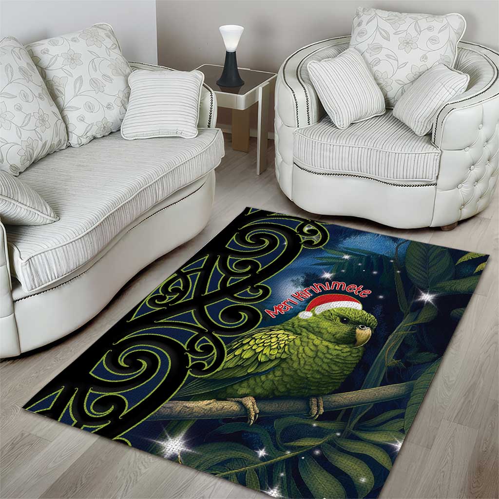 New Zealand Christmas Area Rug Cute Kakapo Meri Kirihimete Maori Koru LT14 - Polynesian Pride