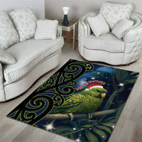 New Zealand Christmas Area Rug Cute Kakapo Meri Kirihimete Maori Koru LT14 - Polynesian Pride