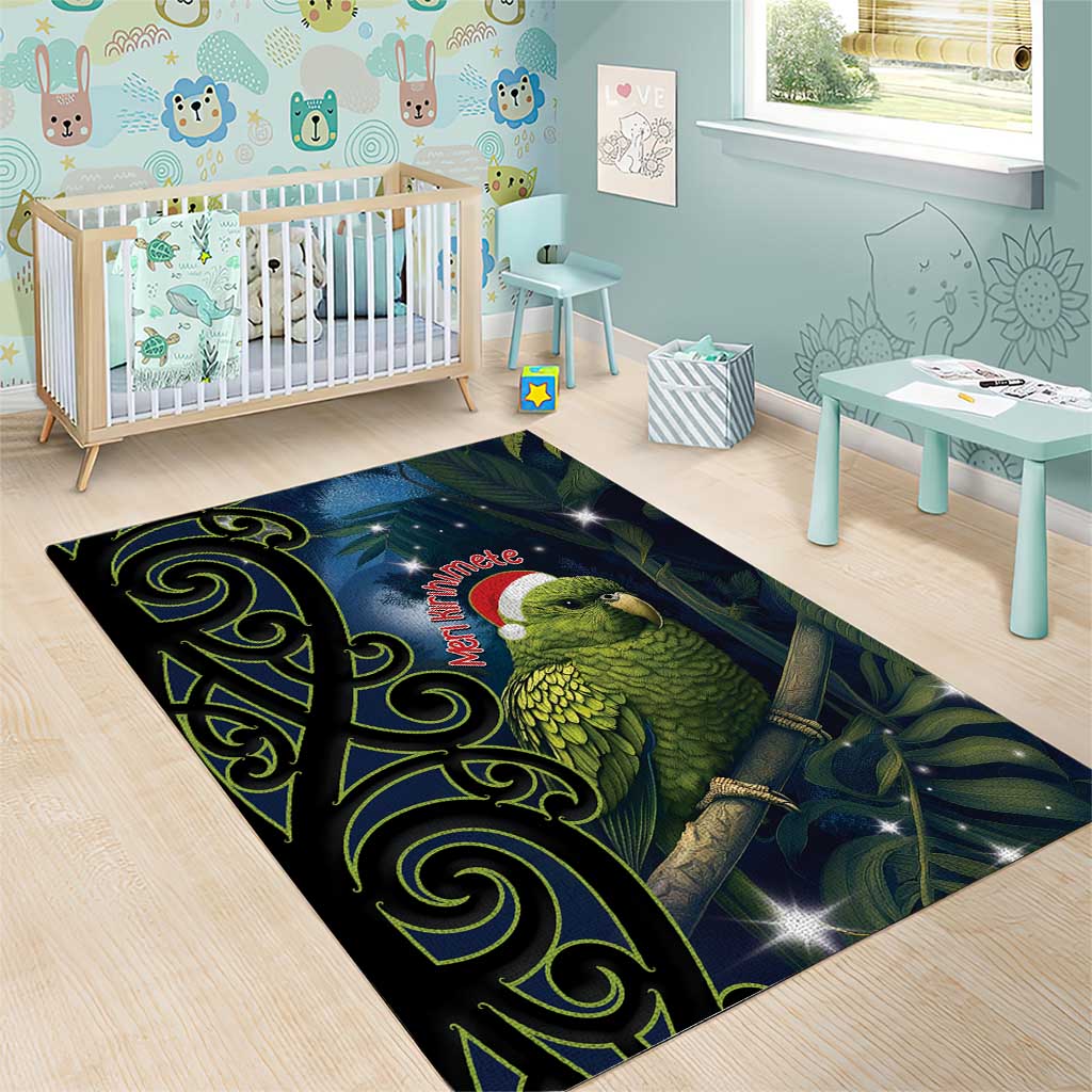 New Zealand Christmas Area Rug Cute Kakapo Meri Kirihimete Maori Koru LT14 - Polynesian Pride