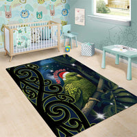 New Zealand Christmas Area Rug Cute Kakapo Meri Kirihimete Maori Koru LT14 - Polynesian Pride