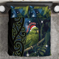 New Zealand Christmas Bedding Set Cute Kakapo Meri Kirihimete Maori Koru LT14 Blue - Polynesian Pride