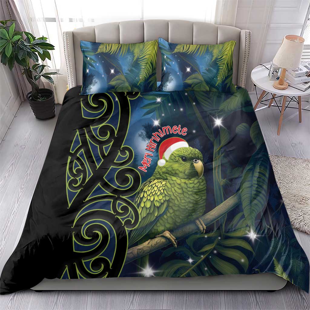 New Zealand Christmas Bedding Set Cute Kakapo Meri Kirihimete Maori Koru LT14 - Polynesian Pride