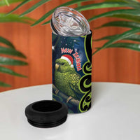 New Zealand Christmas 4 in 1 Can Cooler Tumbler Cute Kakapo Meri Kirihimete Maori Koru LT14 - Polynesian Pride