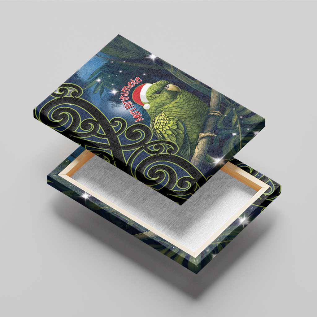 New Zealand Christmas Canvas Wall Art Cute Kakapo Meri Kirihimete Maori Koru LT14 - Polynesian Pride