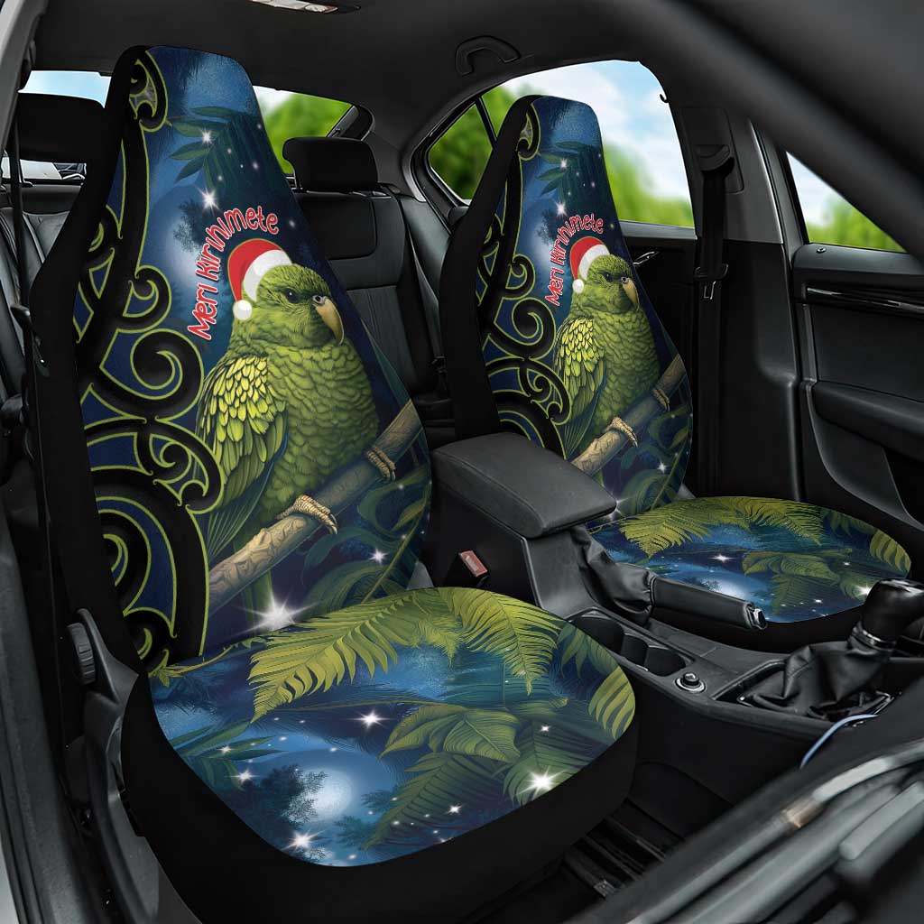New Zealand Christmas Car Seat Cover Cute Kakapo Meri Kirihimete Maori Koru LT14 One Size Blue - Polynesian Pride
