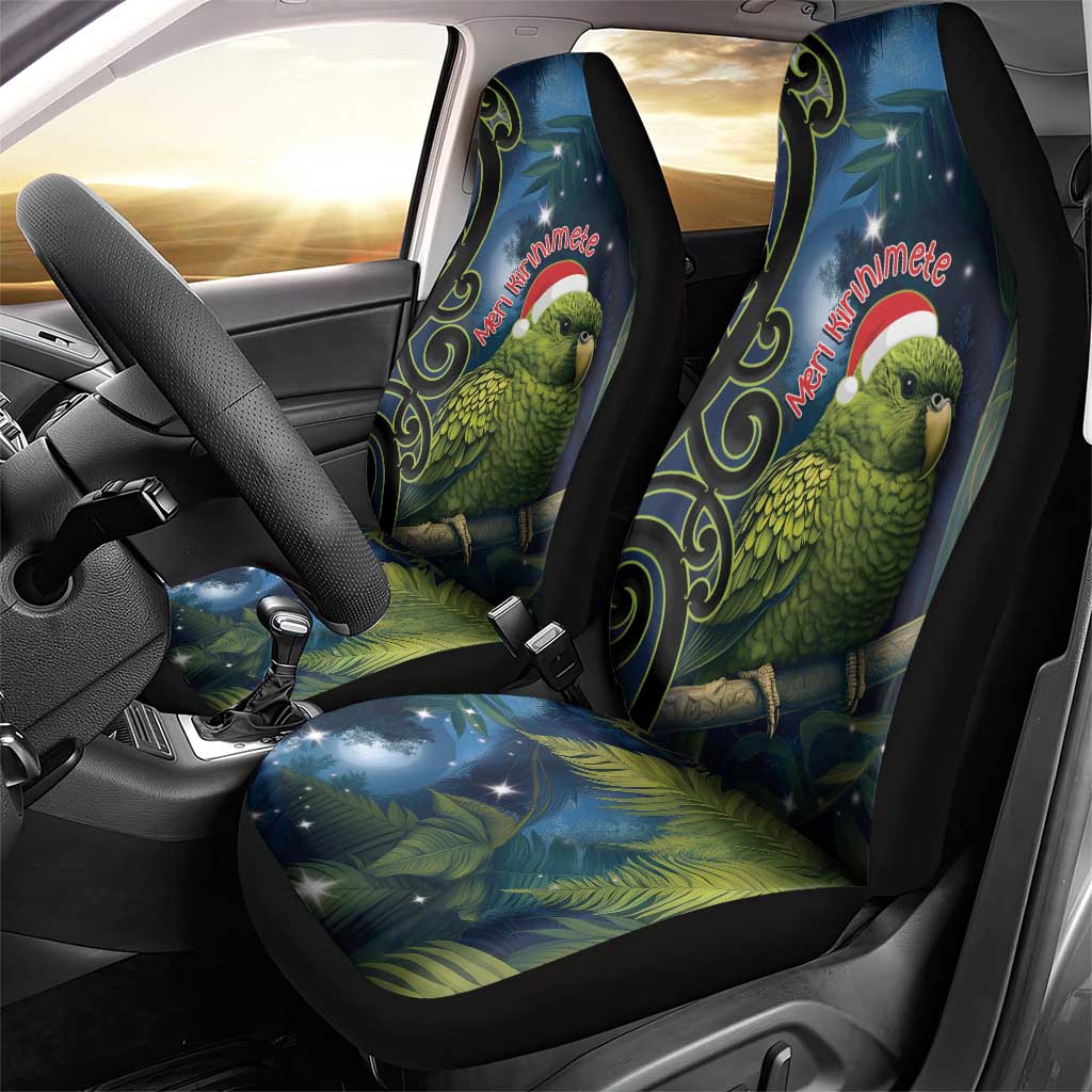 New Zealand Christmas Car Seat Cover Cute Kakapo Meri Kirihimete Maori Koru LT14 - Polynesian Pride
