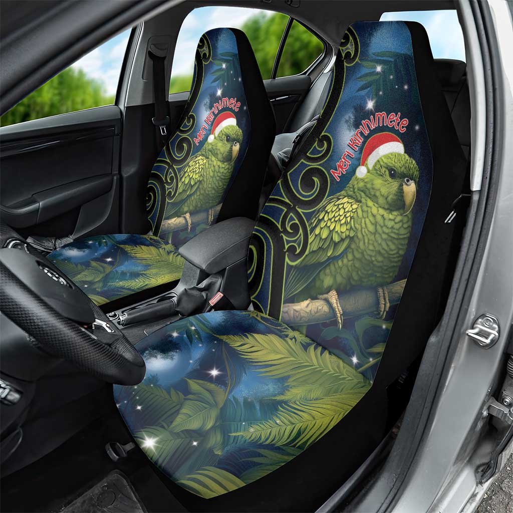 New Zealand Christmas Car Seat Cover Cute Kakapo Meri Kirihimete Maori Koru LT14 - Polynesian Pride