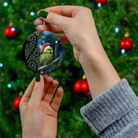 New Zealand Christmas Ceramic Ornament Cute Kakapo Meri Kirihimete Maori Koru LT14 - Polynesian Pride