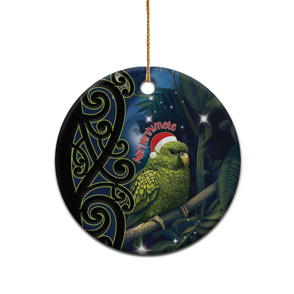 New Zealand Christmas Ceramic Ornament Cute Kakapo Meri Kirihimete Maori Koru LT14 - Polynesian Pride