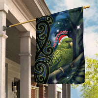 New Zealand Christmas Garden Flag Cute Kakapo Meri Kirihimete Maori Koru LT14 House Flag Blue - Polynesian Pride