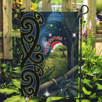 New Zealand Christmas Garden Flag Cute Kakapo Meri Kirihimete Maori Koru LT14 Garden Flag Blue - Polynesian Pride