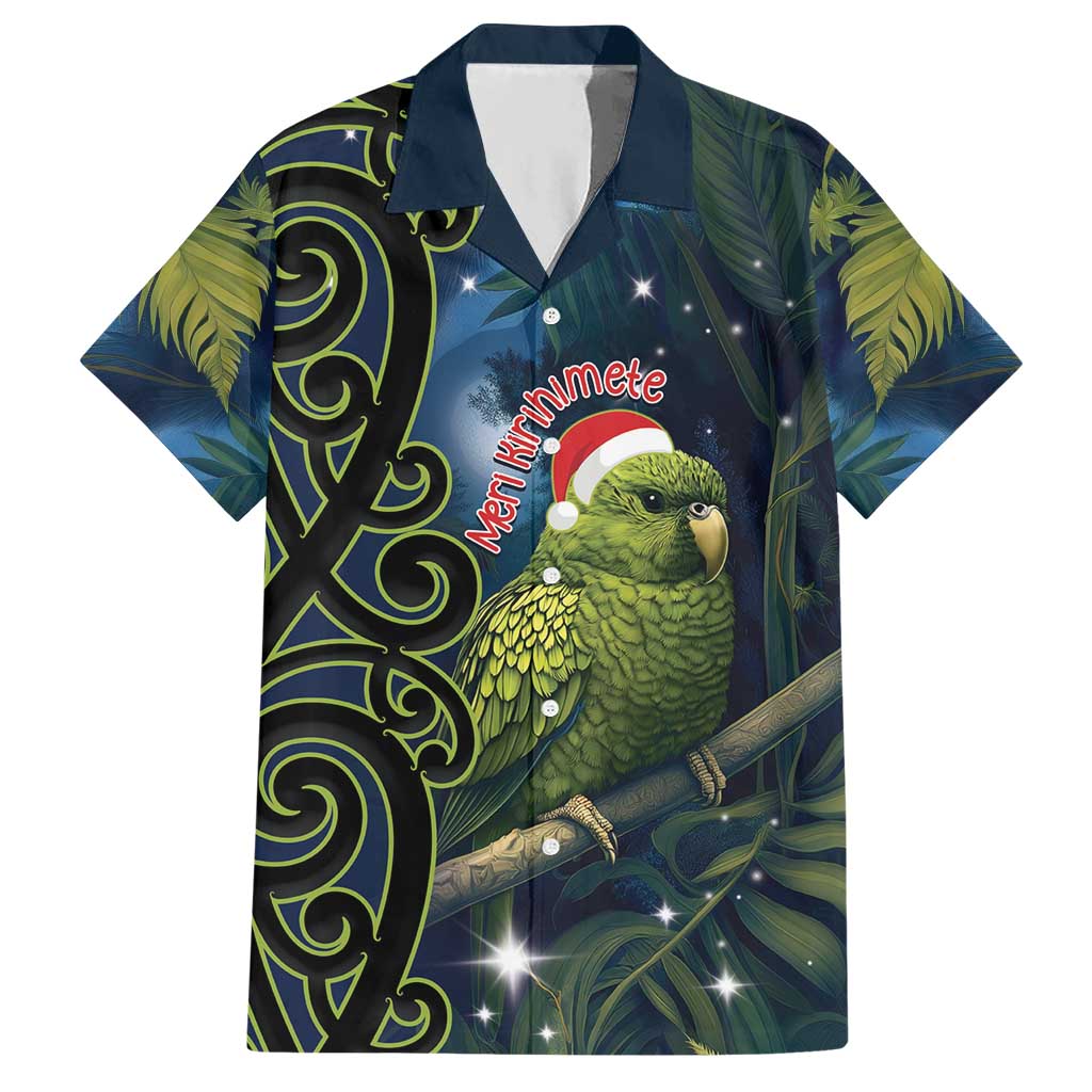 New Zealand Christmas Hawaiian Shirt Cute Kakapo Meri Kirihimete Maori Koru LT14 Blue - Polynesian Pride