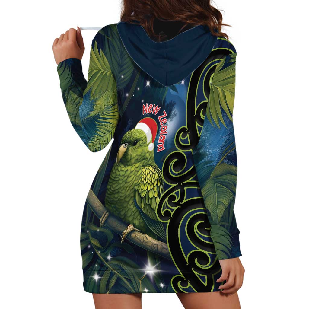 New Zealand Christmas Hoodie Dress Cute Kakapo Meri Kirihimete Maori Koru LT14 - Polynesian Pride