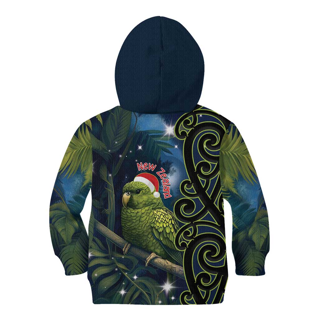 New Zealand Christmas Kid Hoodie Cute Kakapo Meri Kirihimete Maori Koru LT14 - Polynesian Pride
