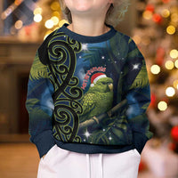 New Zealand Christmas Kid Ugly Christmas Sweater Cute Kakapo Meri Kirihimete Maori Koru LT14 - Polynesian Pride