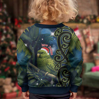 New Zealand Christmas Kid Ugly Christmas Sweater Cute Kakapo Meri Kirihimete Maori Koru LT14 - Polynesian Pride