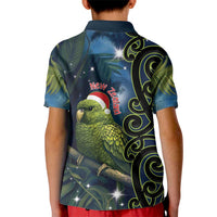 New Zealand Christmas Kid Polo Shirt Cute Kakapo Meri Kirihimete Maori Koru LT14 - Polynesian Pride