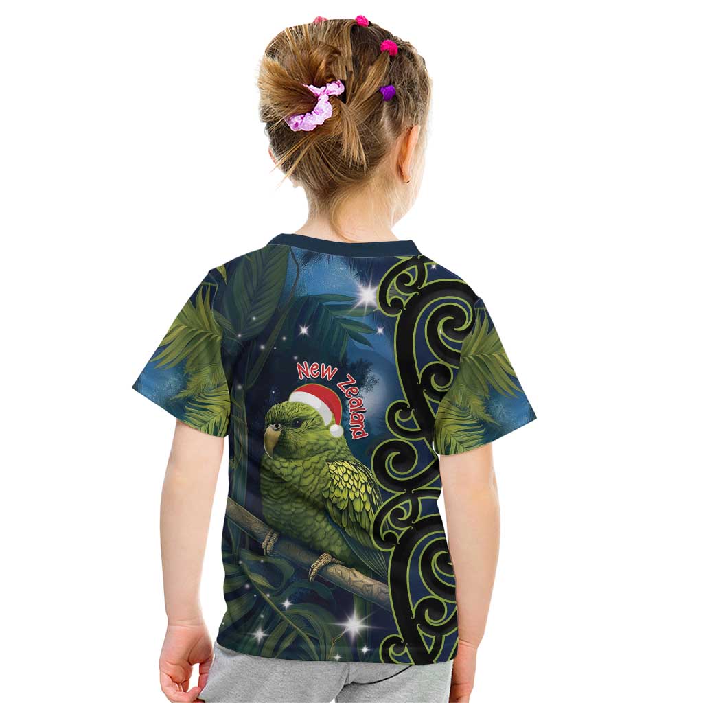 New Zealand Christmas Kid T Shirt Cute Kakapo Meri Kirihimete Maori Koru LT14 - Polynesian Pride