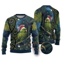 New Zealand Christmas Ugly Christmas Sweater Cute Kakapo Meri Kirihimete Maori Koru LT14 Blue - Polynesian Pride