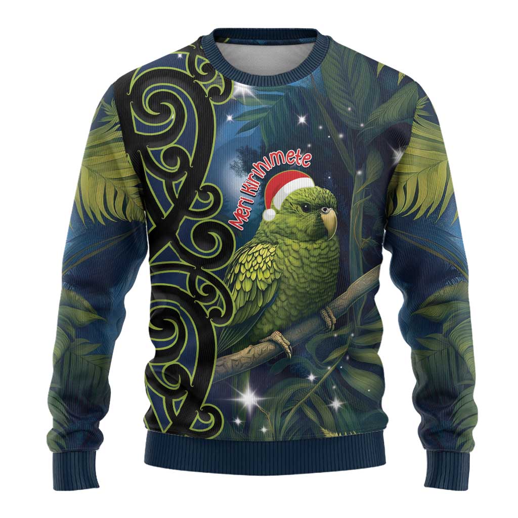 New Zealand Christmas Ugly Christmas Sweater Cute Kakapo Meri Kirihimete Maori Koru LT14 - Polynesian Pride