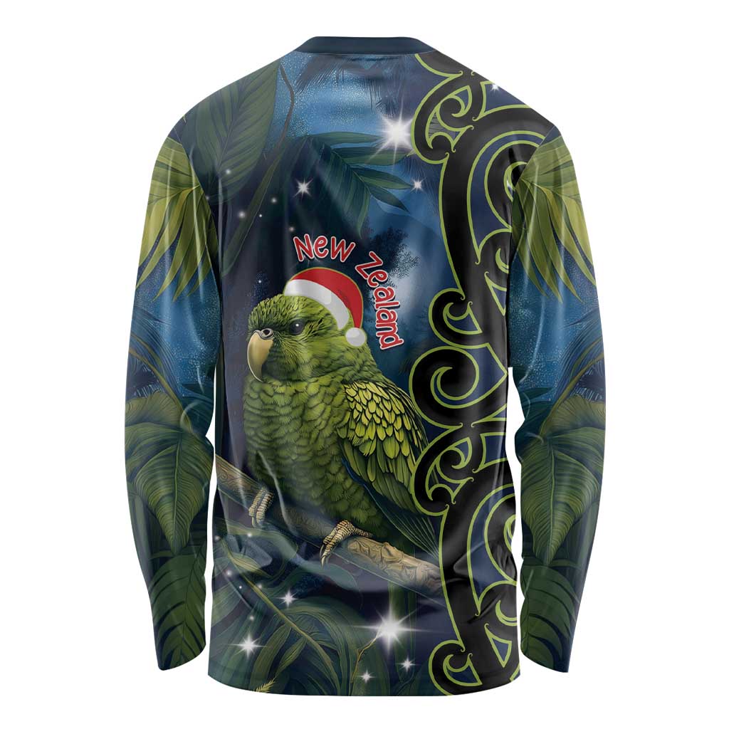 New Zealand Christmas Long Sleeve Shirt Cute Kakapo Meri Kirihimete Maori Koru LT14 - Polynesian Pride