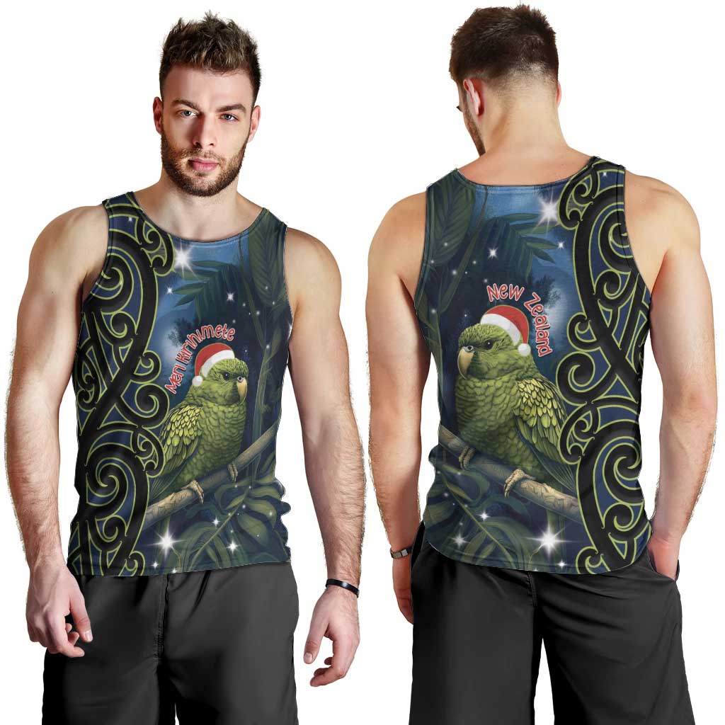 New Zealand Christmas Men Tank Top Cute Kakapo Meri Kirihimete Maori Koru LT14 - Polynesian Pride