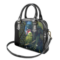 New Zealand Christmas Shoulder Handbag Cute Kakapo Meri Kirihimete Maori Koru LT14 - Polynesian Pride