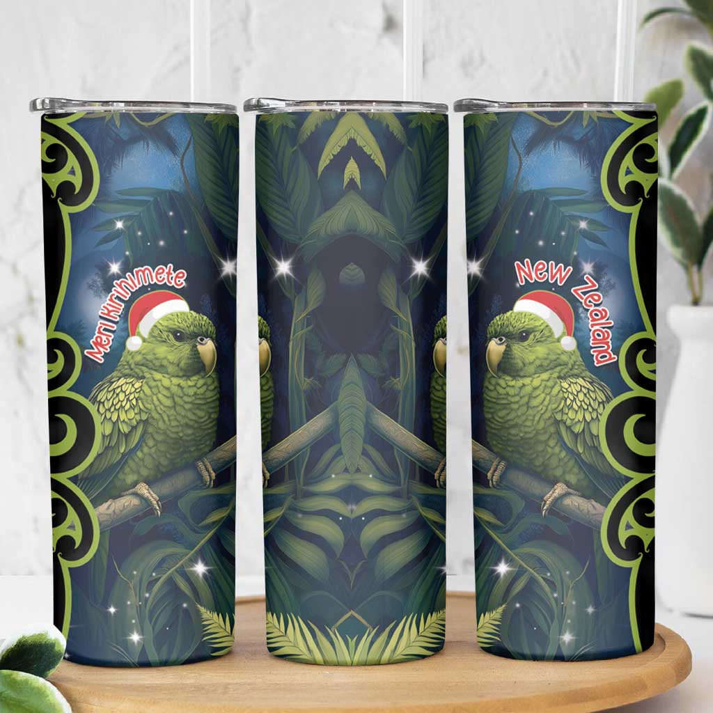 New Zealand Christmas Skinny Tumbler Cute Kakapo Meri Kirihimete Maori Koru LT14 - Polynesian Pride