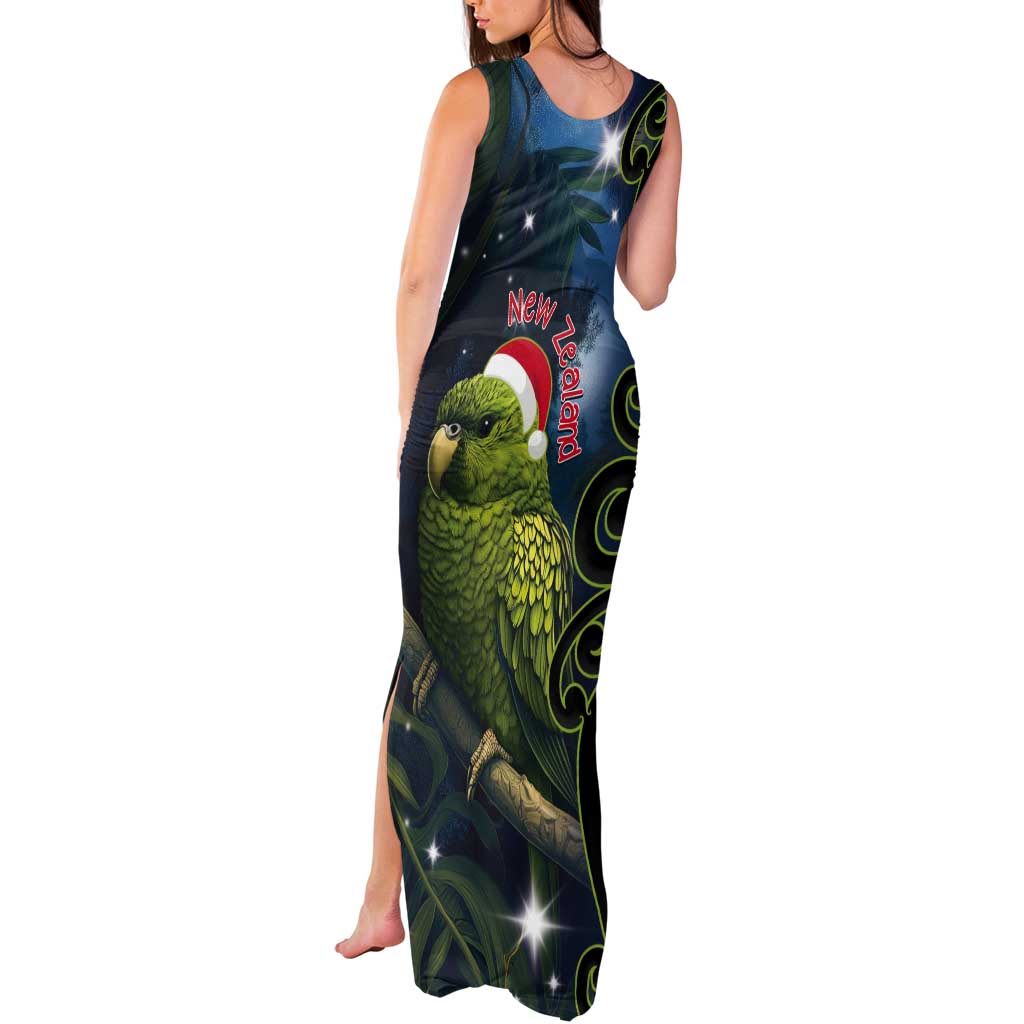 New Zealand Christmas Tank Maxi Dress Cute Kakapo Meri Kirihimete Maori Koru LT14 - Polynesian Pride